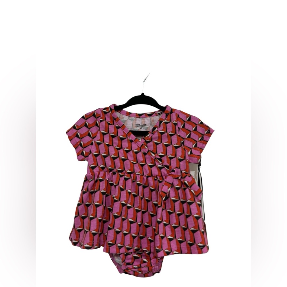 DVF Baby Short Sleeve Modern Geo Faux Wrap Dress - Size 3-6 mos